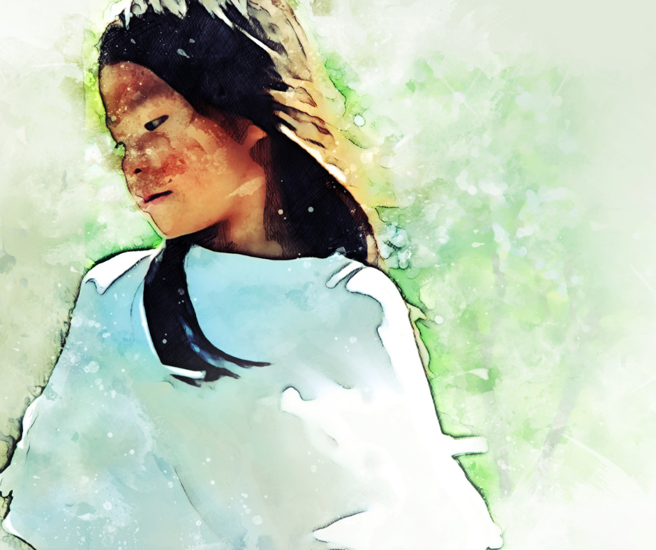 little girl abstract